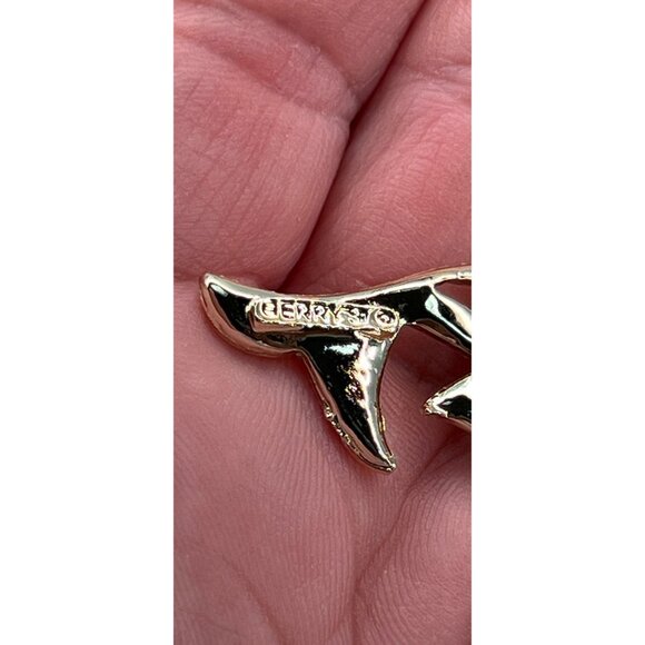 Vintage Gerrys Fish Brooch Pin Green Rhinestone Eye Accents Silver Tone MCM - Picture 6 of 7